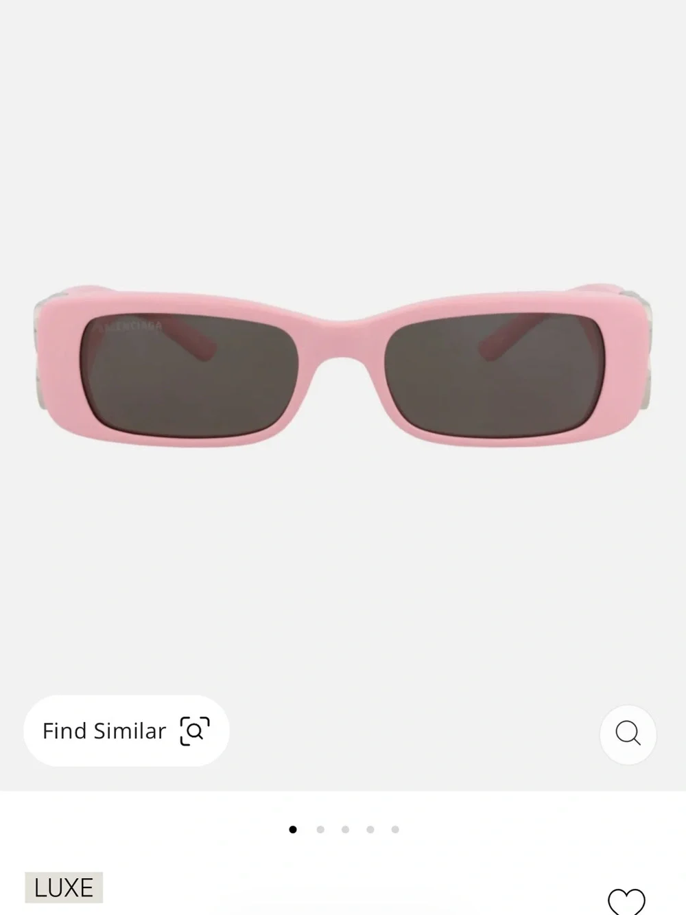 Balenciaga Pink Thick-Frame Sunglasses with Silver BB Logo